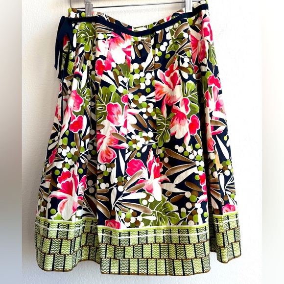 Talbots Floral Colorful Pleated A Line Midi Lined Zip Skirt‎ Women’s 10 Petite - Picture 3 of 12